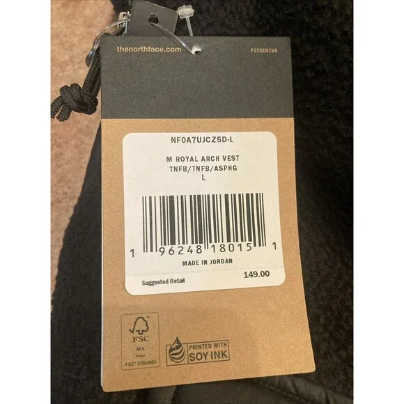 The North Face Royal Arch Men's Size Large Black Quilted Vest New - Picture 4 of 5